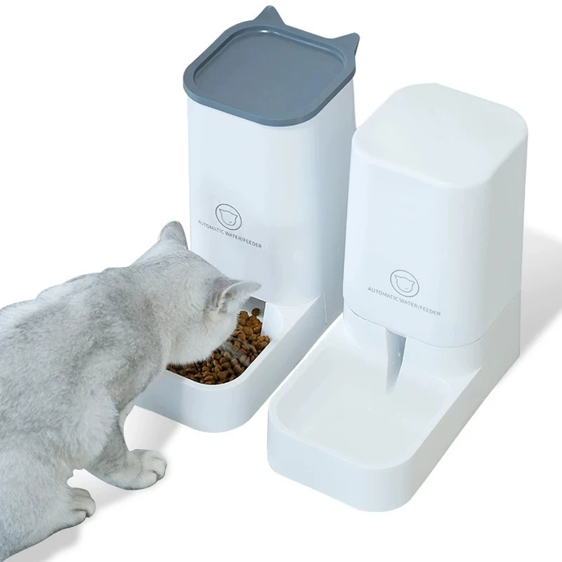 

Peaktoppets MOQ 2PCS Hundenapf 2-in-1 Bundle Basics Gravity Pet Food Feeder And Water Dispensers Pet Dog Feeder, White