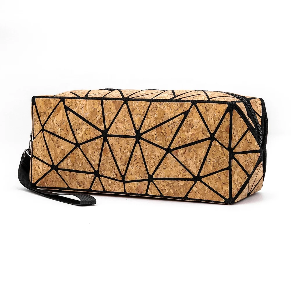 

Folding Multifunctional Geometric Cosmetic Bag With Special Materials cork bag