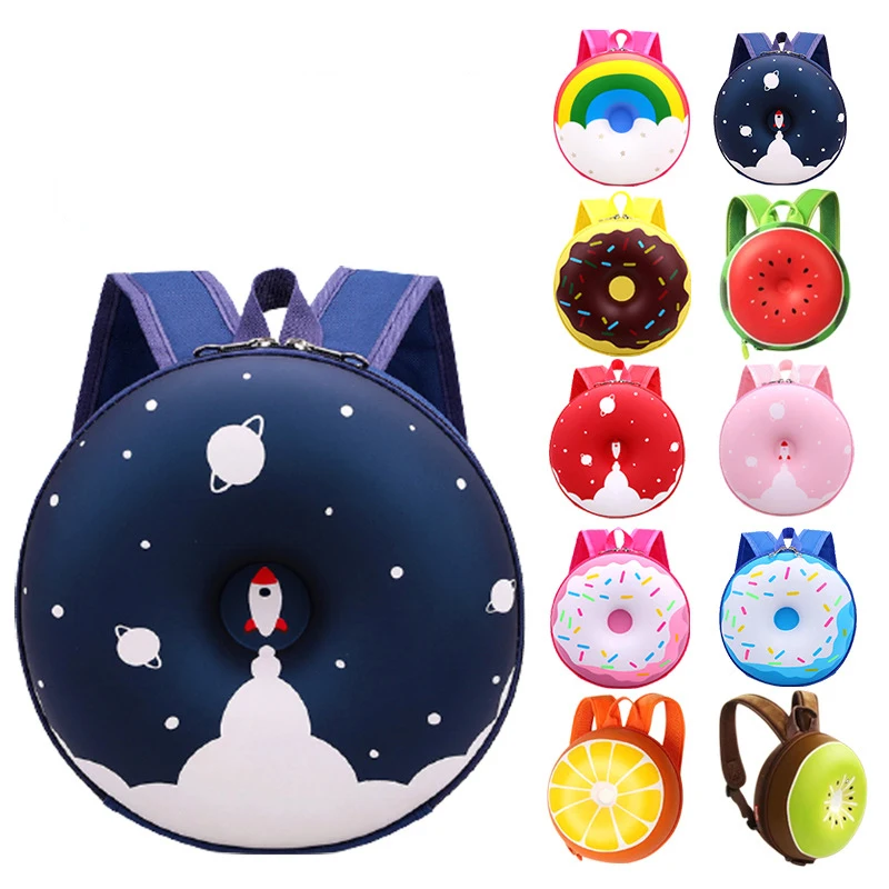 

Children's schoolbag new high quality 20L cartoon cute donuts lightweight rainbow creative backpack