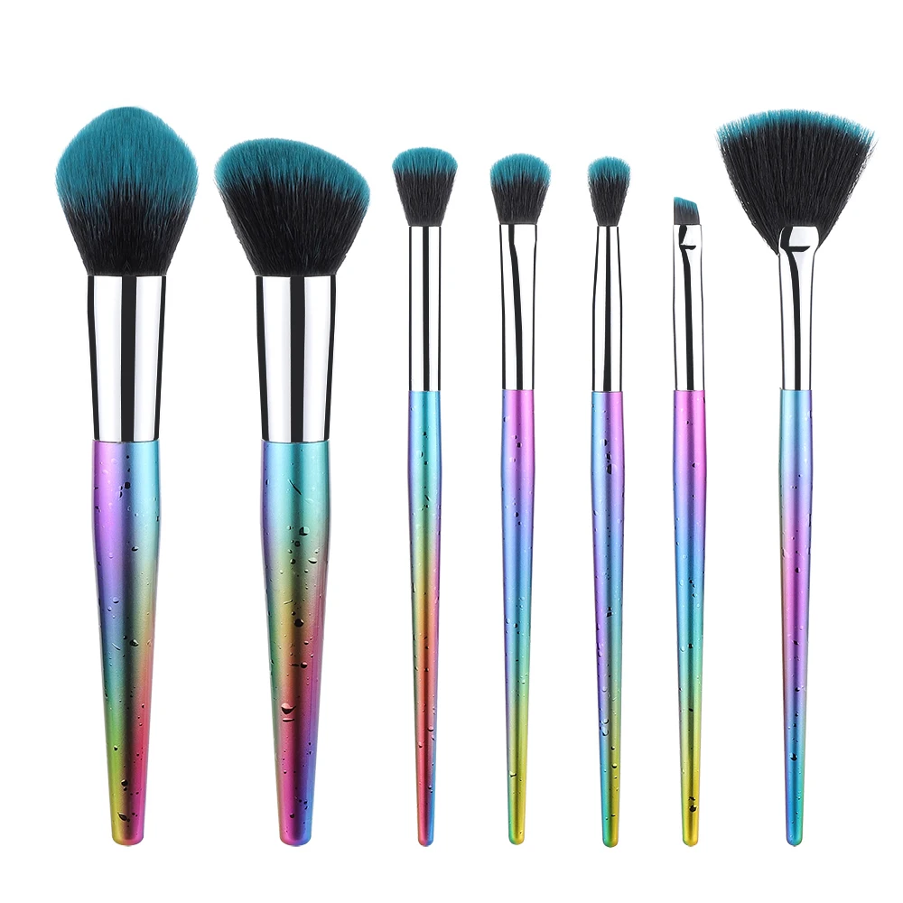 

Best Makup Manufacturers Synthet Bling Colour Glitter 7 Pcs Makeup Brush Set For Makeup, Blue, pink, purple, gold, white