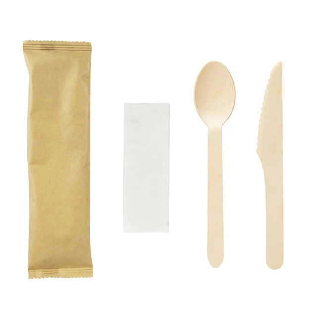 

Wholesale Disposable Wooden Spoon Fork Knife Biodegradable Wood Tableware Cutlery Set