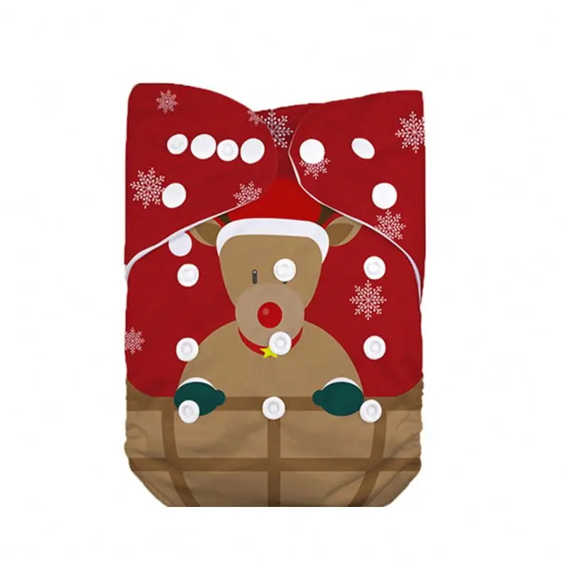 
All In One Cloth Diaper Christmas Diapers Waterproof Baby Linen Gauze Butt Talks Premature Bakle Bukle Mesh Inner Bale Jessee 