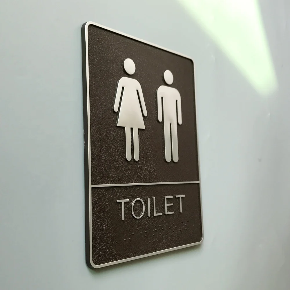 Hotel Restroom Metal Sign Man Woman Toilet Bathroom Directional Signage