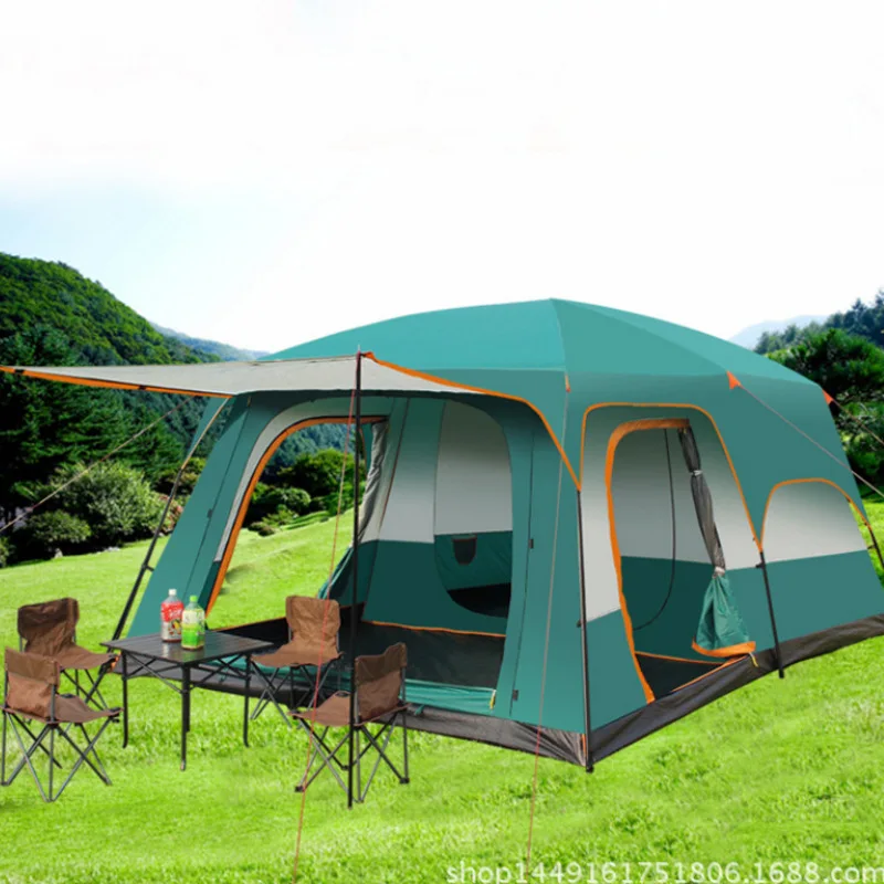 

Big Size Outdoor Hiking Beach Waterproof 4 8 Person Family Automatic Camping Two 3 Rooms And One Hall Tent