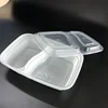 China Factory Price Disposable 3-Compartment Compartment Food Container Rectangle