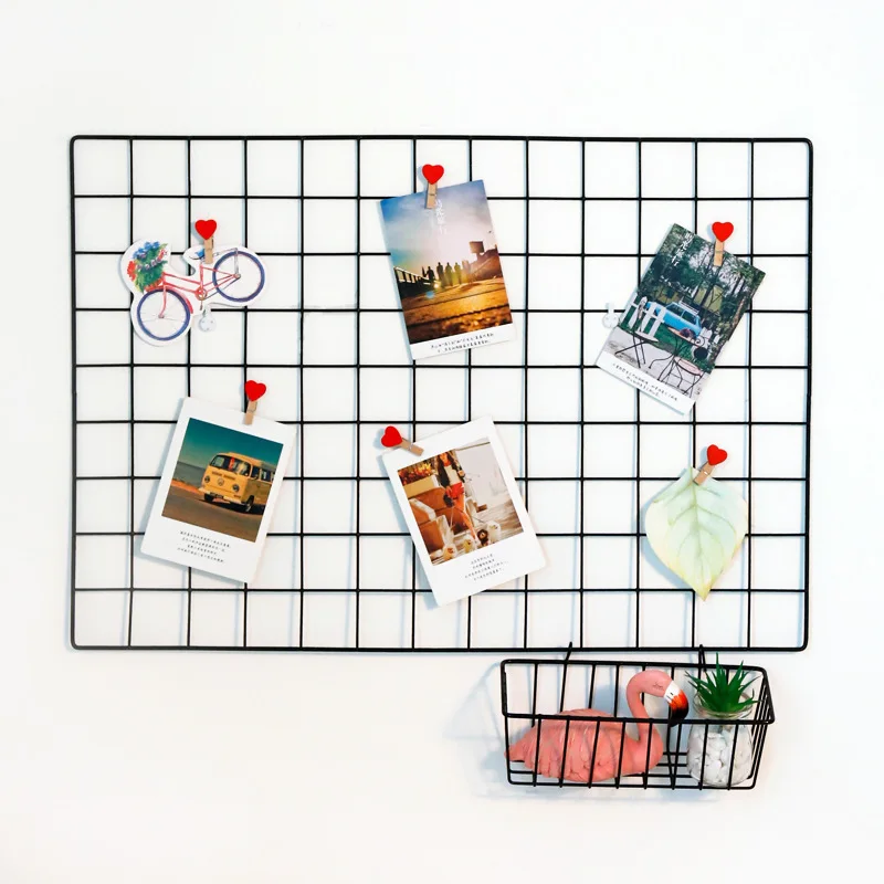 

Ins Home Wall Decor Wire Metal Photo Wall Grid Panel, Customized color