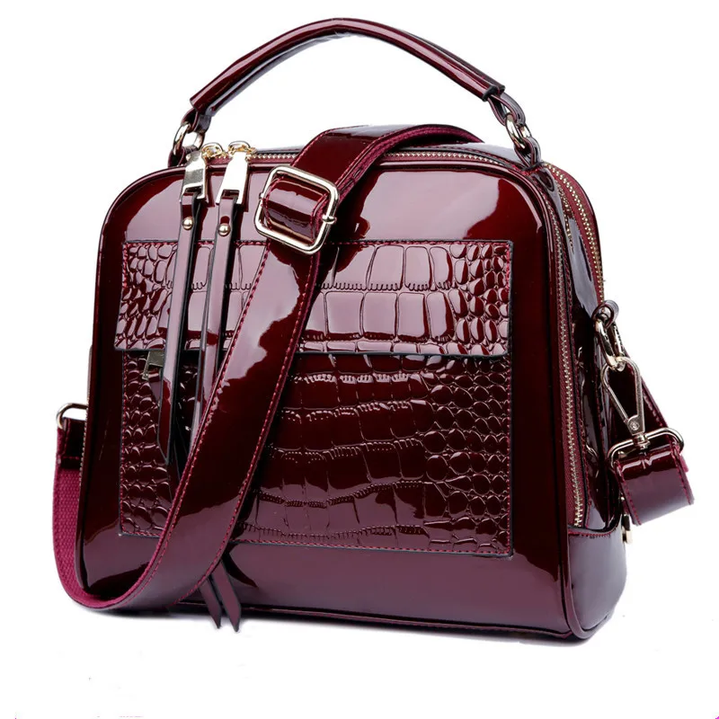 

2020 New Design Crocodile Lady Fashion Bag Glossy Leather Purse Women's Tote Handbag, Customizable