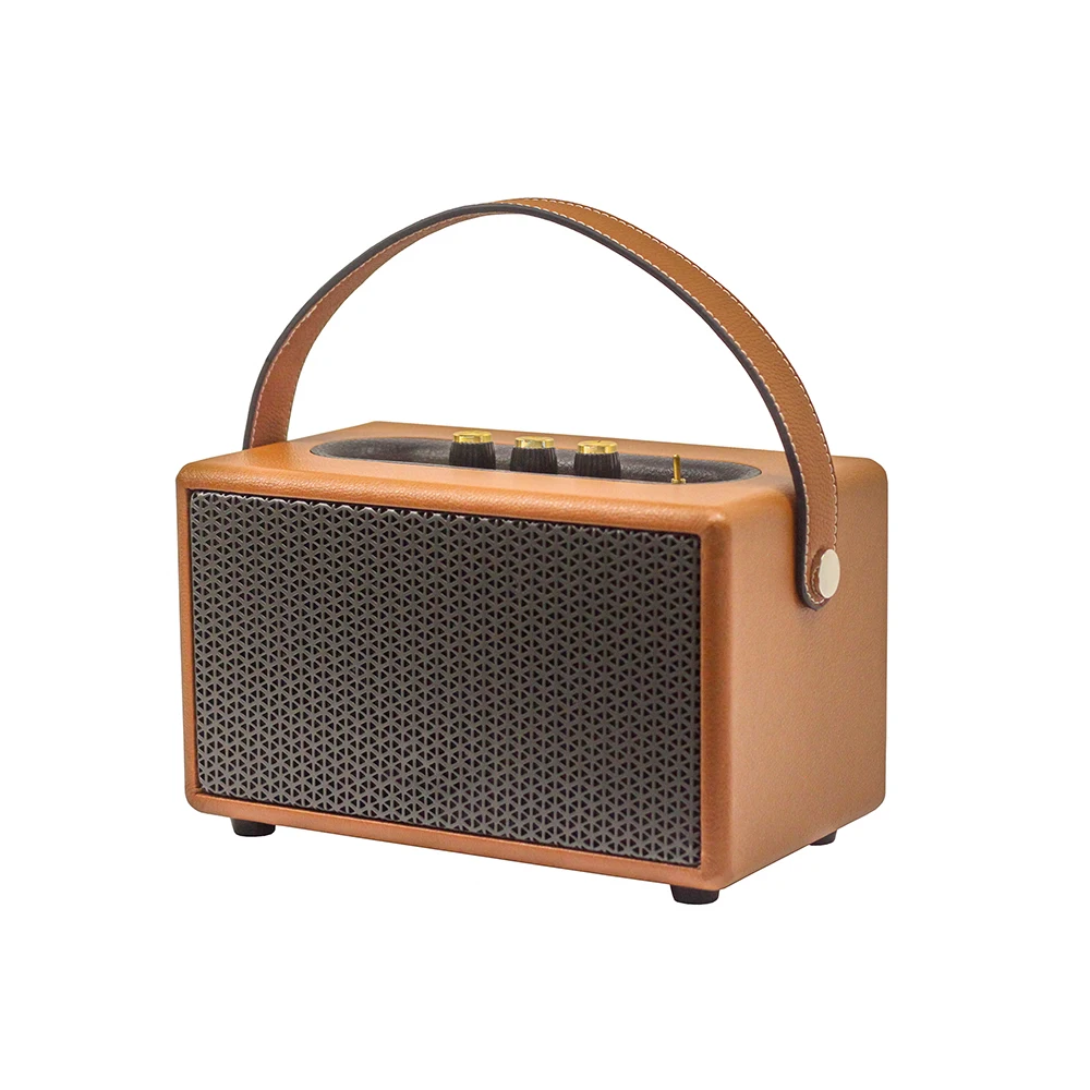 

HOT sellers leather wooden box wireless marshal retro bluetooths speaker, Black/white/brown/customize color