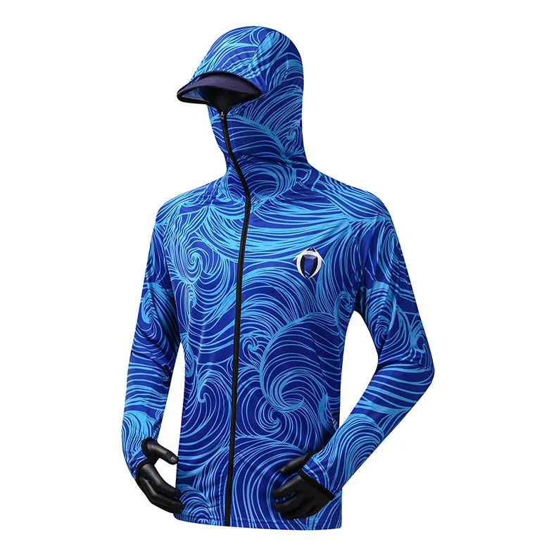 

Wholesale Custom Sublimation 3D UV Protection Quick Dry Fishing Shirts with Hood Face Cover Fishing Shirts, Customized colors