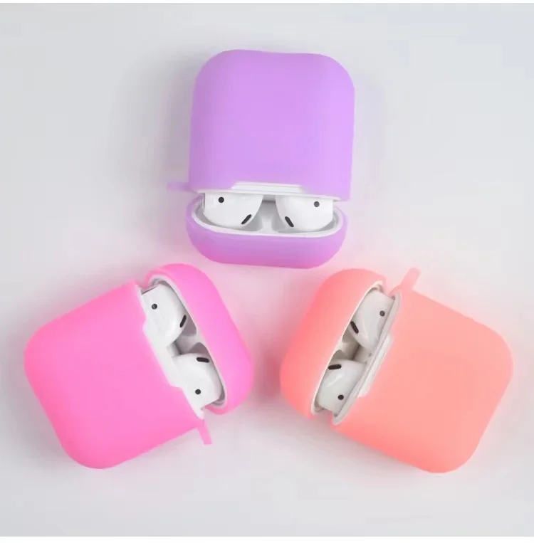 

Luminous silicone case for apple airpods 1 2 ultra slim earphone protector case, Multi colors