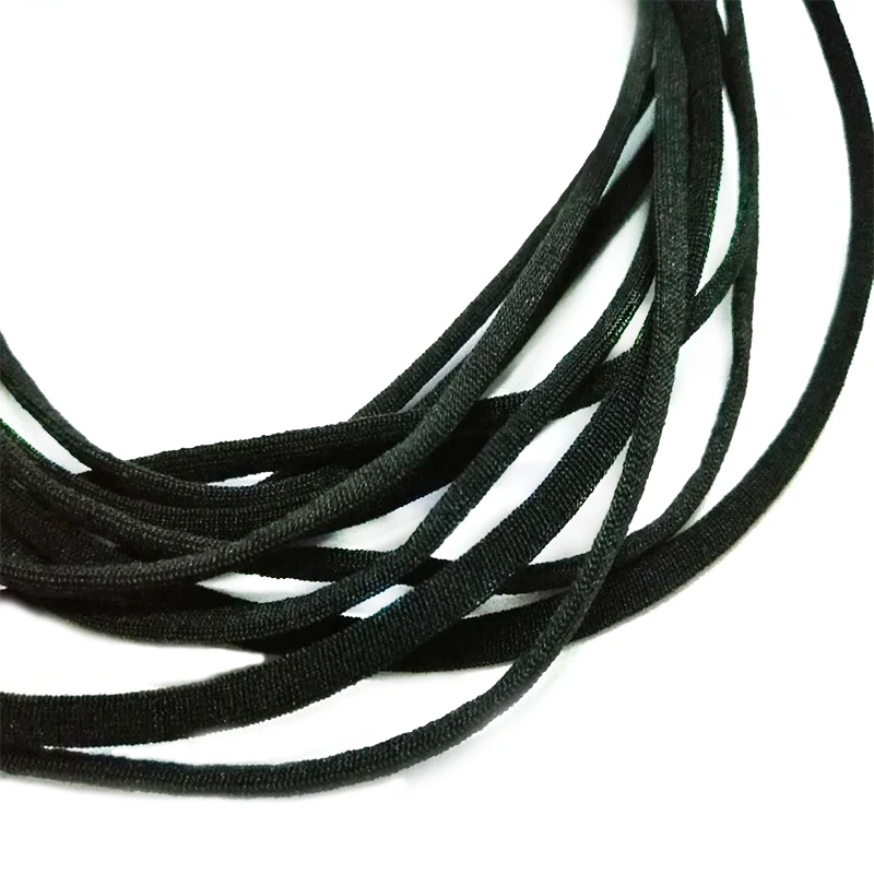 

biodegradable round earloop elastic ties yarn rope for medical N95 face masks, Black and white in stock