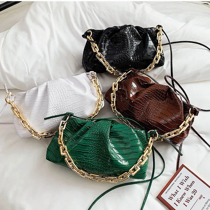 

Fashion Stylish Designer Women Crocodile Pattern Grain Waist Bag sling bags Fanny Pack PU Leather Chain Shoulder Bag, Customizable