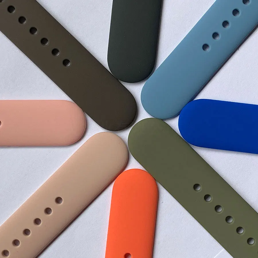 

40mm 44mm Sport Correa de silicona Silicone Strap Watch Bands for Apple Watch Band se 6 5 4 3