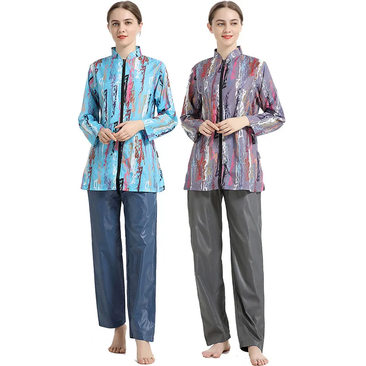 

Loose Beachwear Coat Set Muslim Swimwear With Turban Zipper Monki Swimsuit