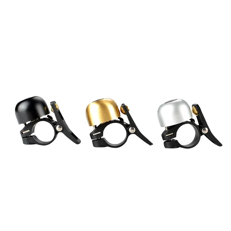 

FMFXTR Copper Bike Bell Loud Sound E-bike Horn 22.2mm Handlebar Ring Bicycle Horn Bicycle Accessories, Black sliver black