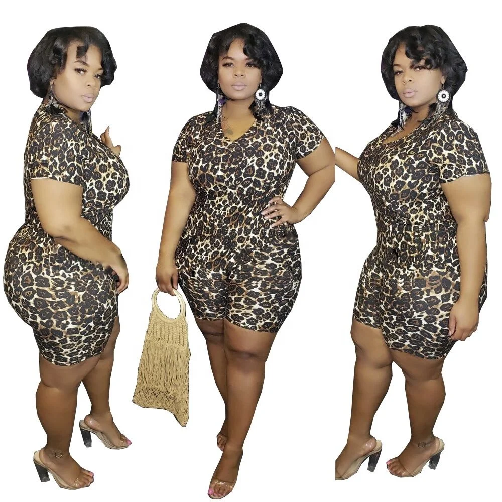 

Hot Style Junior Women'S Clothing Fashion Leopard Print Two Piece Plus Size Dress