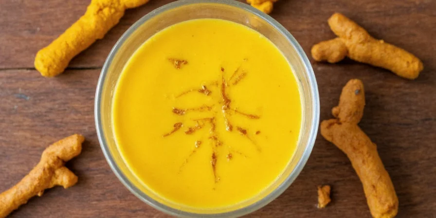 Golden turmeric milk in a ceramic mug