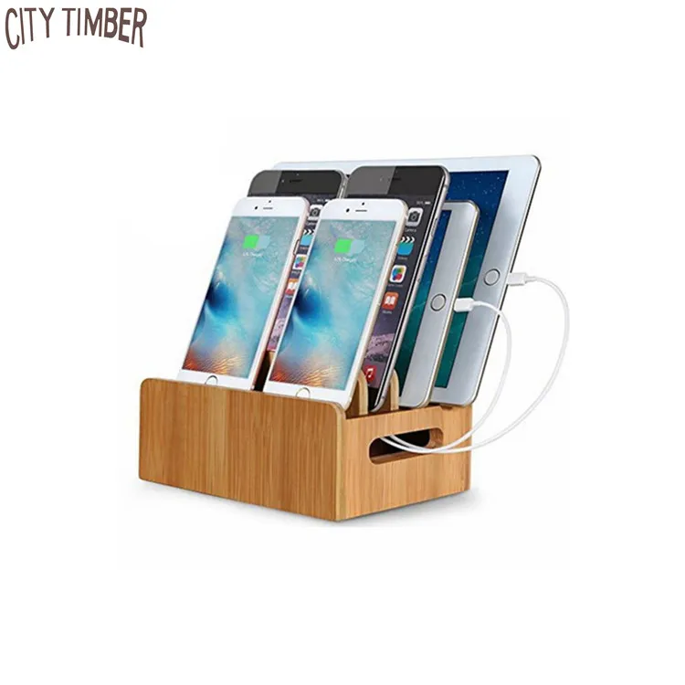 

Multi-device Natural Bamboo Universal Charging Station for Phone and Tablet, Natural bamboo color