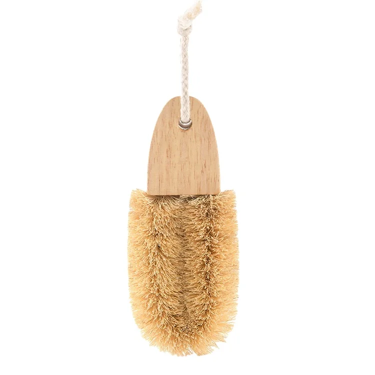 

Hot Selling Brown U-shaped Kitchen Cleaning Pot Brush Natural Coconut Fiber Scrubber