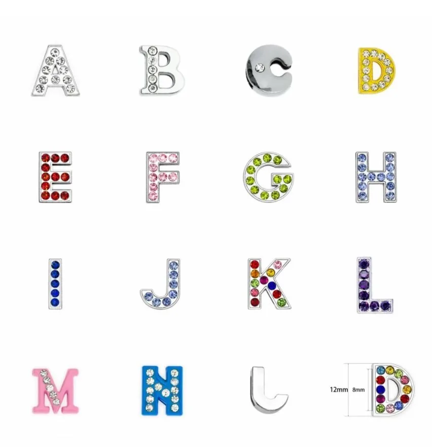 

Multiple Options DIY  Slide Letters  Slide Numbers Rhinestone Silver Gold Painting Color Alphabet Slide Charms Letters, As picture shown