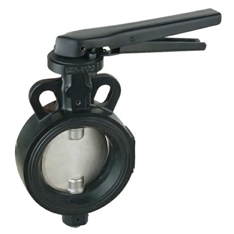 
China 150 Psi 6 Inch Rubber Seal Carbon Steel A216 WCB Wafer Type Butterfly Valve Exhaust 