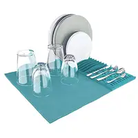 

Table foldable kitchen microfiber sink dish dry drying pad mat with pp plastic rack