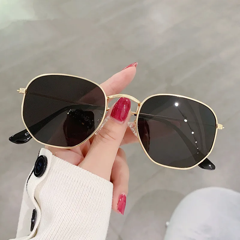 

2022 Personality classical men Retro Metal sunglasses fashion polygon metal sunglasses Oculos De Sol Feminino UV400, Mix color or custom colors