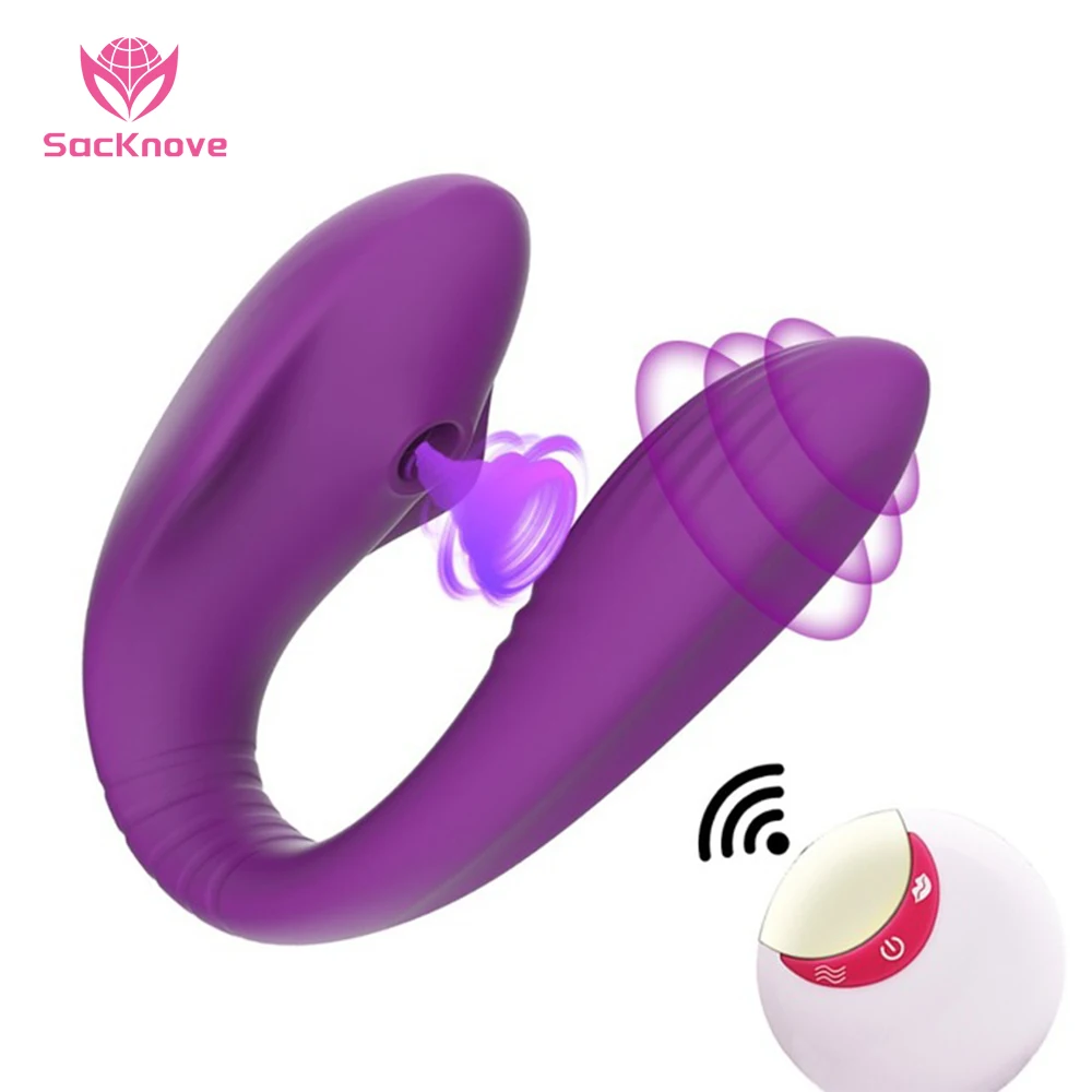 

SacKnove Amazon Women Sex Toy U Shape Sucker Vagina Stimulator G Spot Clitoral Sucking Vibrator Panties With Remote Control