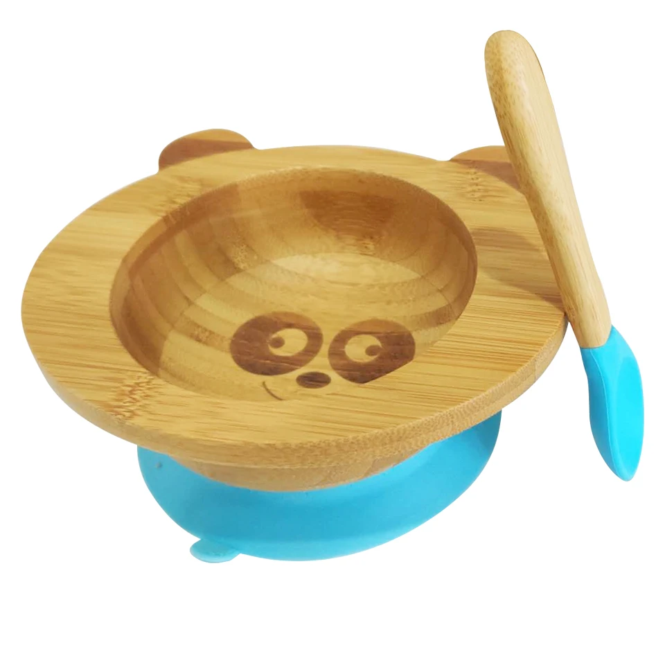 

Preschool children tableware | 100% Bamboo does not contain BPA | Silicon bottom Bamboo baby bowl, Custom