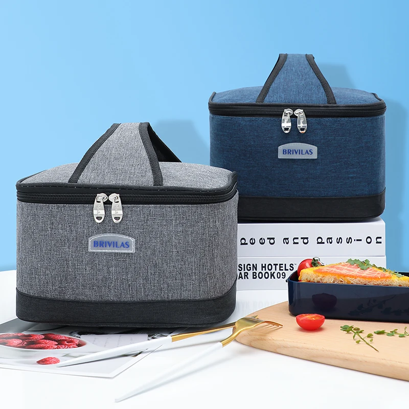 

Fashion gray outdoor leisure widen portable cation bento oxford portable lunch bags