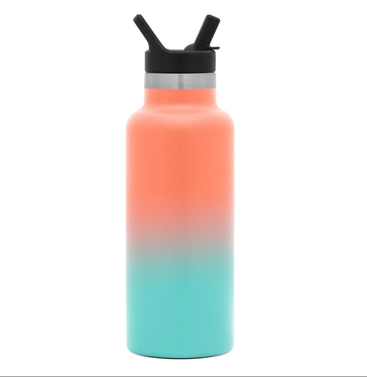 

Water Bottle with Straw Lid - Stainless Steel Hydro Tumbler Flask - Double Wall Vacuum Insulated Small Reusable Meta, Customized color