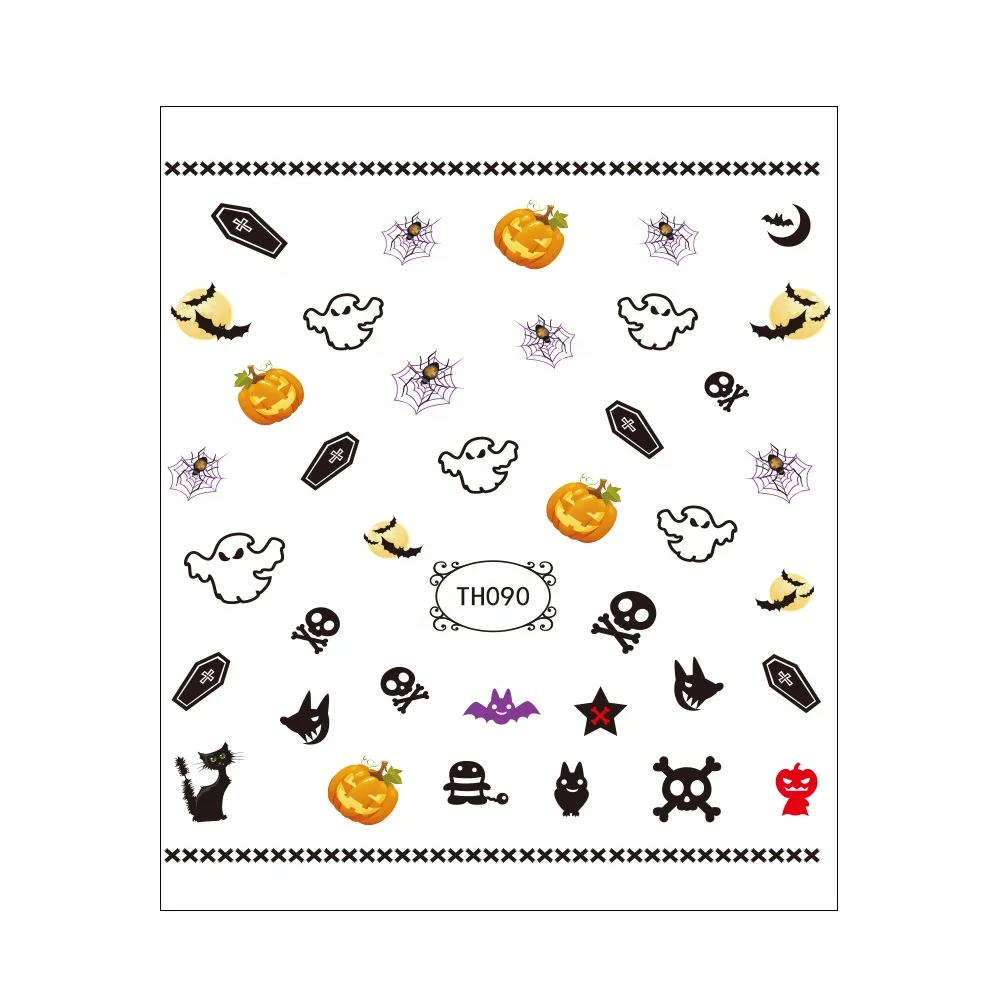 

Wholesale Nail Sticker Halloween Cute 10pcs Nail Stickers Set for Nail Decoration