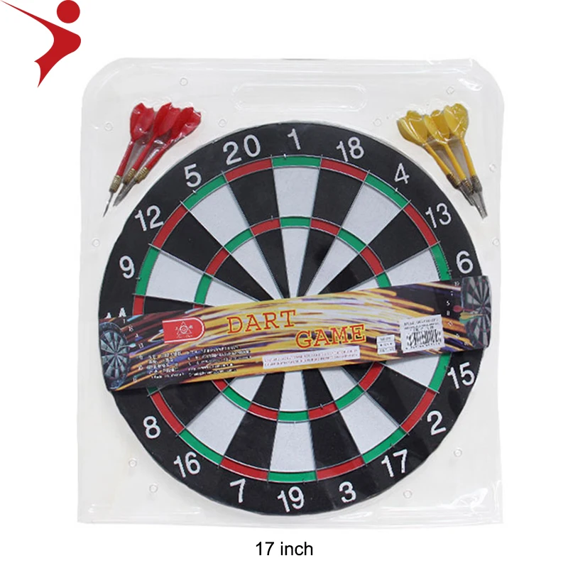 

Target Toss Game Dart Game 17 inch 6 pcs dart with steel net Dart Board Toys OEM Wall Packing Children Material Origin, Black