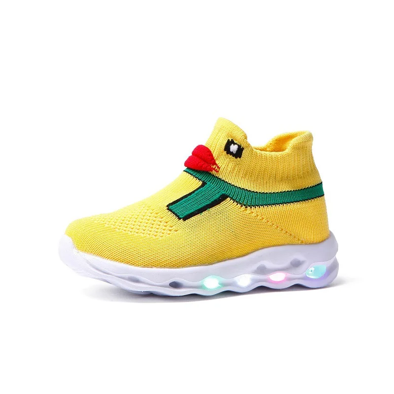

Girl School Leisure Shoe Children'S Sports Casual Sneaker Outdoor Soft Sole Cute Duck Led Shoes, Green ,blue