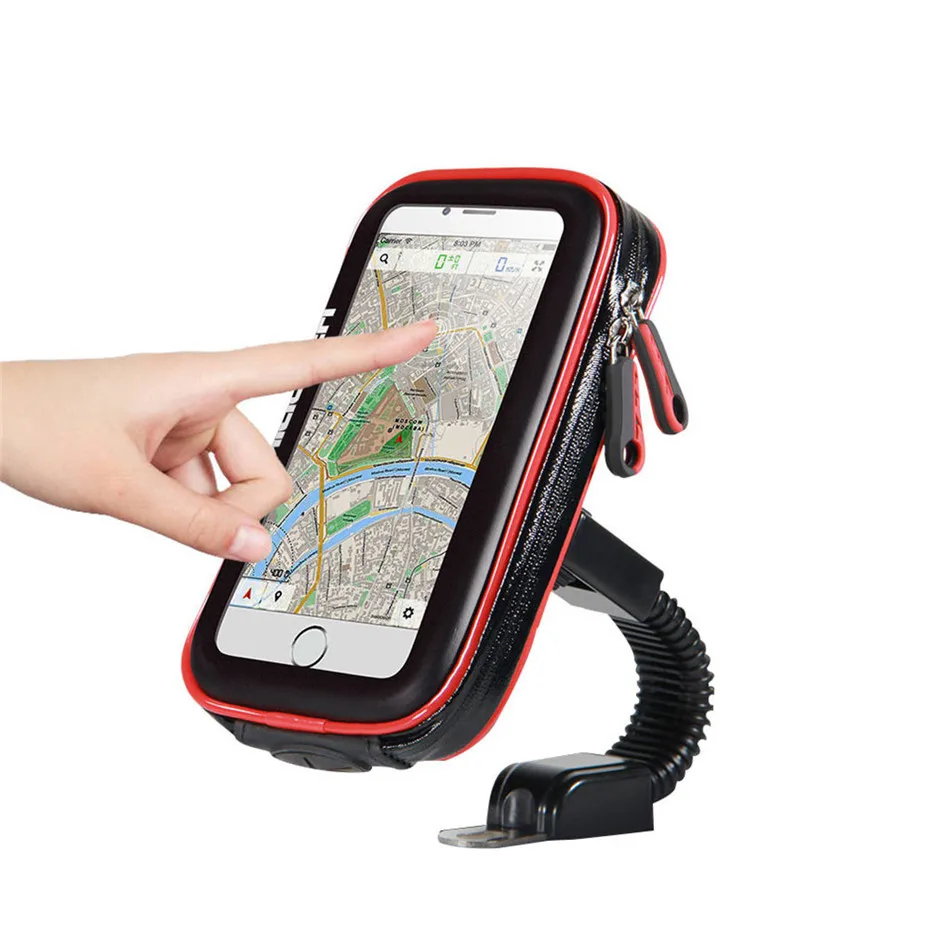 

Logo Design Service Universal Bicycle Bike Motorcycle Phone Bag Mount Waterproof Bike Phone Holder, Black