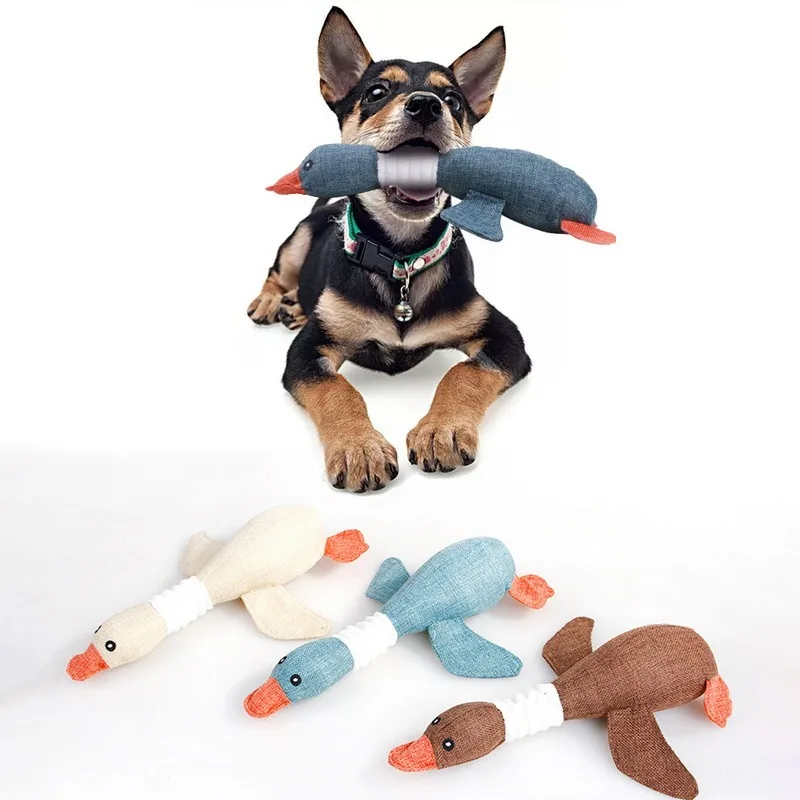 

Dog Squeak Toys Wild Goose Sounds Toy Cleaning Teeth Puppy Dogs Chew Supplies Training 30cm Household Pet Dog Toys