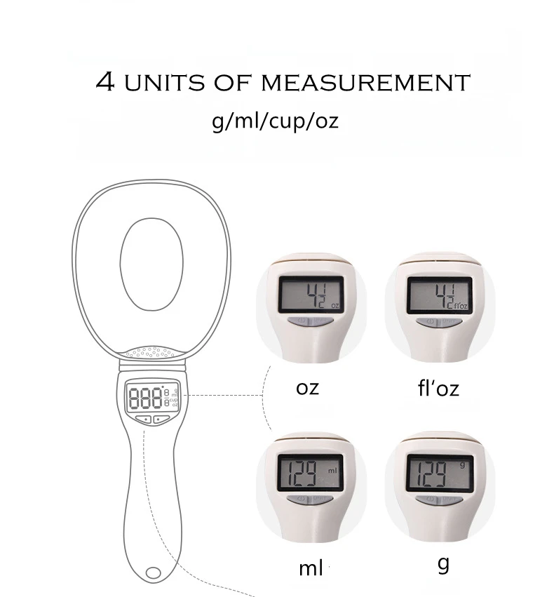 Home Kitchen Baking Scoop With Lcd Display Cat Weight Scooper Precise
