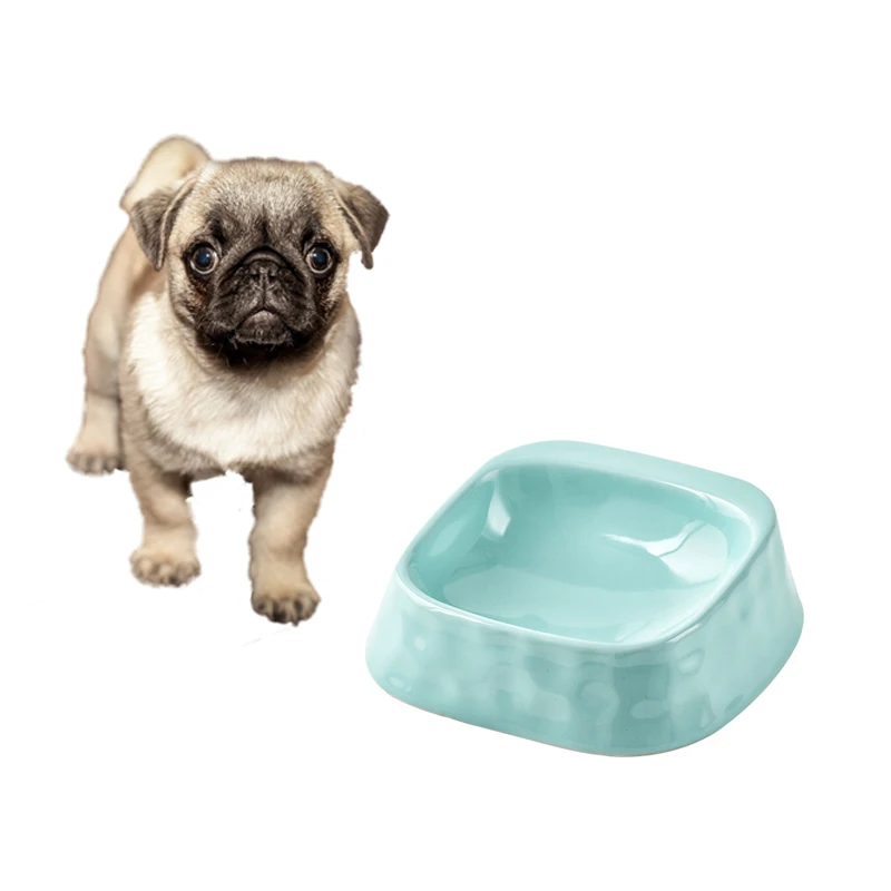 

Square Nordic Ceramic Tilted Cat Bowl Protect Neck Vertebra Slow Feeder Dog Food Bowl