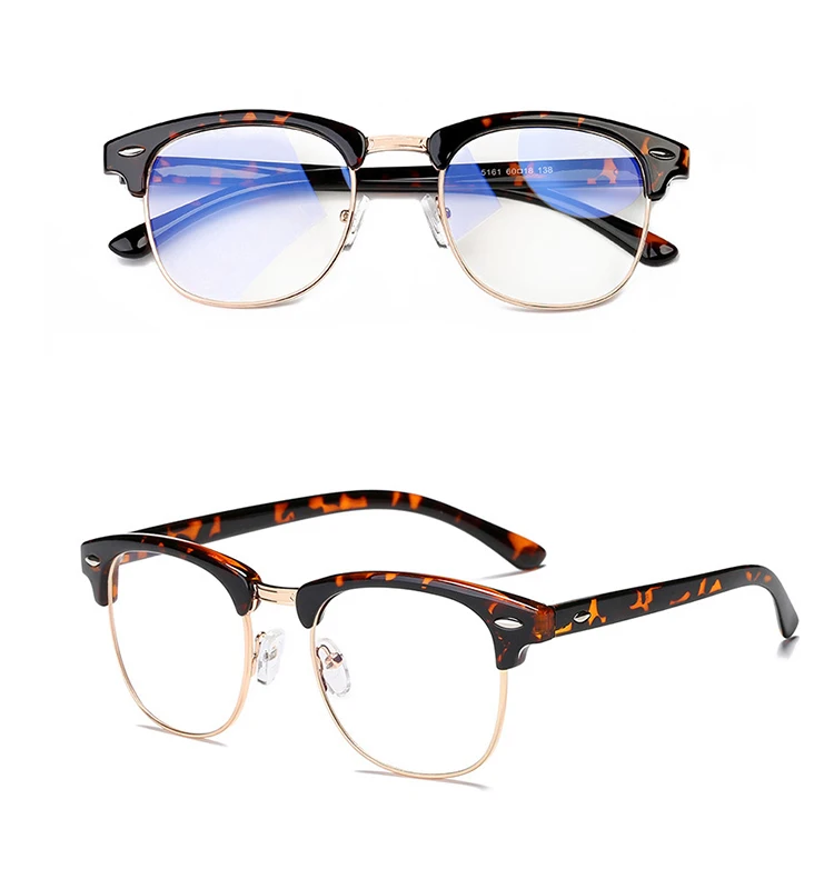 

Computer transparent eyewear half frame anti blue light ray glasses, 3 colors