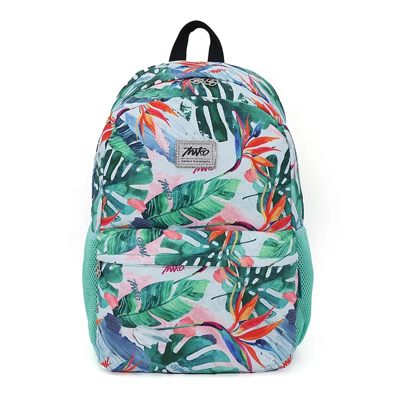 

Factory Large Stock Printing Leaf Class Student Book Bag Backpack Girls School Bags for Teenagers