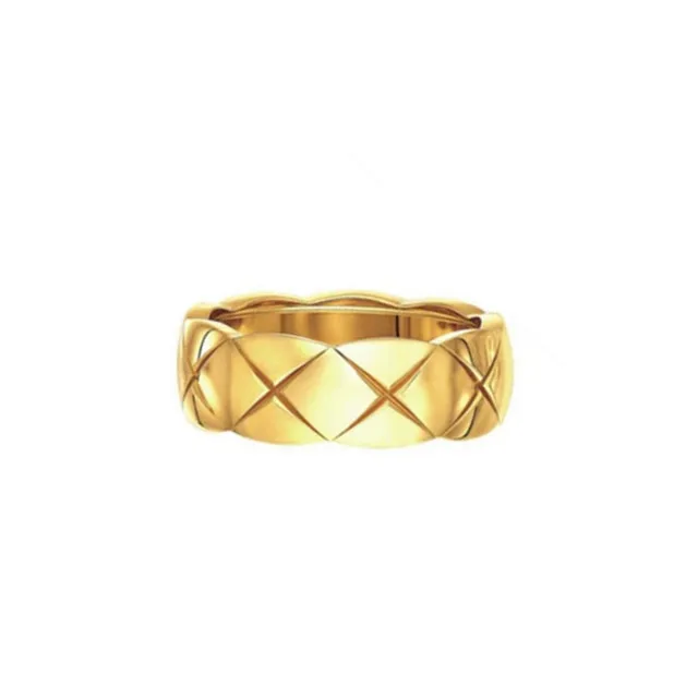 

Wholesale Brand Hot Sale 18K plated gold pineapple pattern ring Cross rhombic pattern Stainless steel Couple Ring, Gold/silver