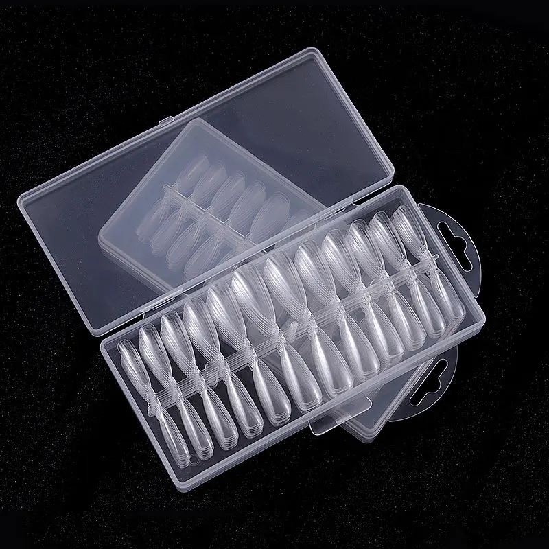 

Different Styles Acrylic Gel Nail Tips Fake Nails with Box, Natural