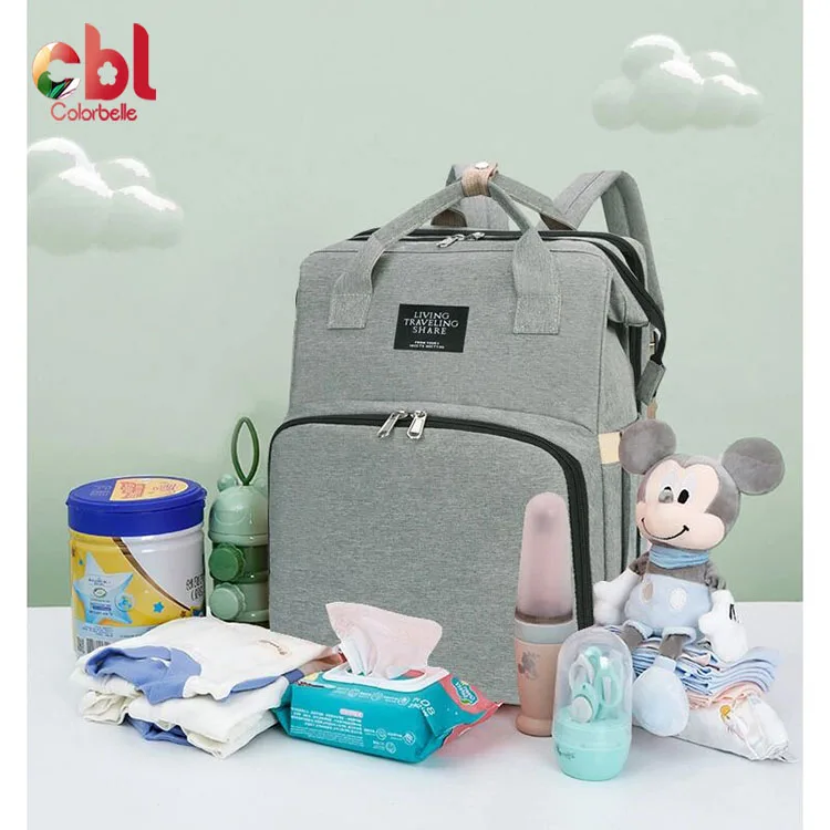 

new arrive waterproof baby folding crib bed bags with diaper mat mommy travel diaper backpack mummy bag