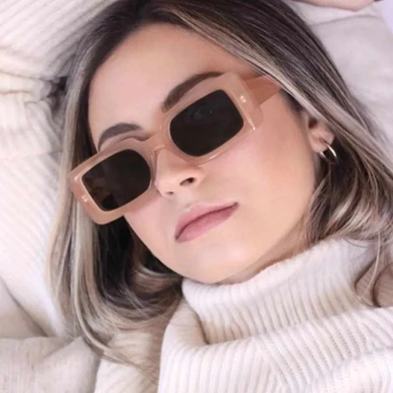 

2021 New Square Jelly Sunglasses Women's Fashion Simple Large Frame Sunglasses