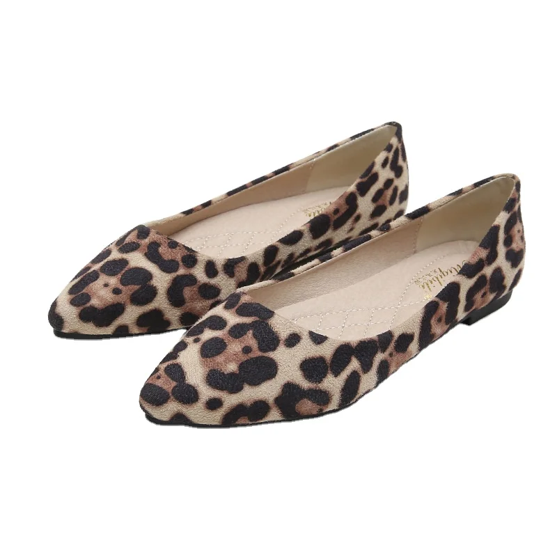 

Fashion women flat shoes large size 33-43 pointed toe women flat shoes leopard office girl office lady comfortable casual