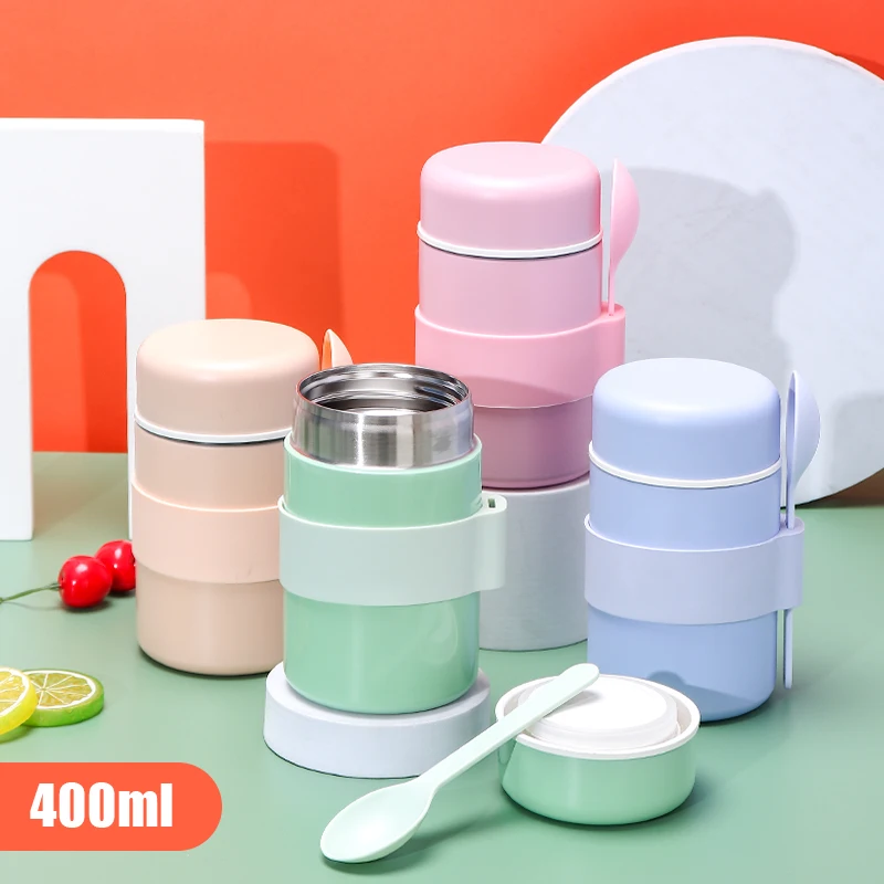 

Customized Wholesale 400ml Vacuum Insulated Soup Container Stainless Steel 304 Lunch box for Kids Adult Food Jar