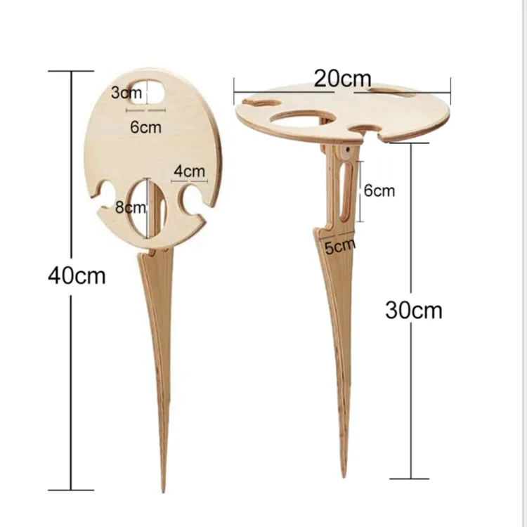 

Mini wooden picnic table for easy carrying and folding outdoor wine table