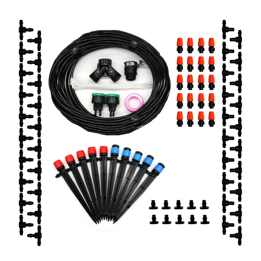 

Adjustable watering micro sprinkler drip irrigation kit irrigation sprinkler system, Black,orange,blue,red