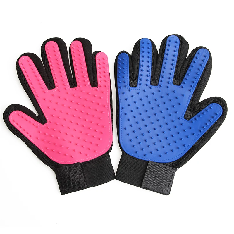 

Rave Reviews Grooming Massage Gloves For Dogs and Cats Pet Grooming Glove Brush grooming sets, Blue / pink