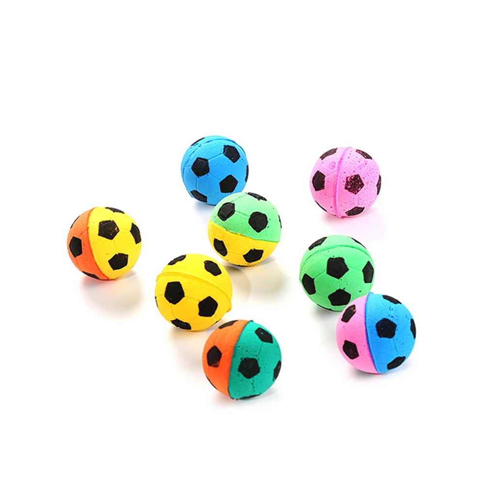 

Eco- friendly soft pet toy latex foam football cheap wholesale pet toys colorful football cat toys